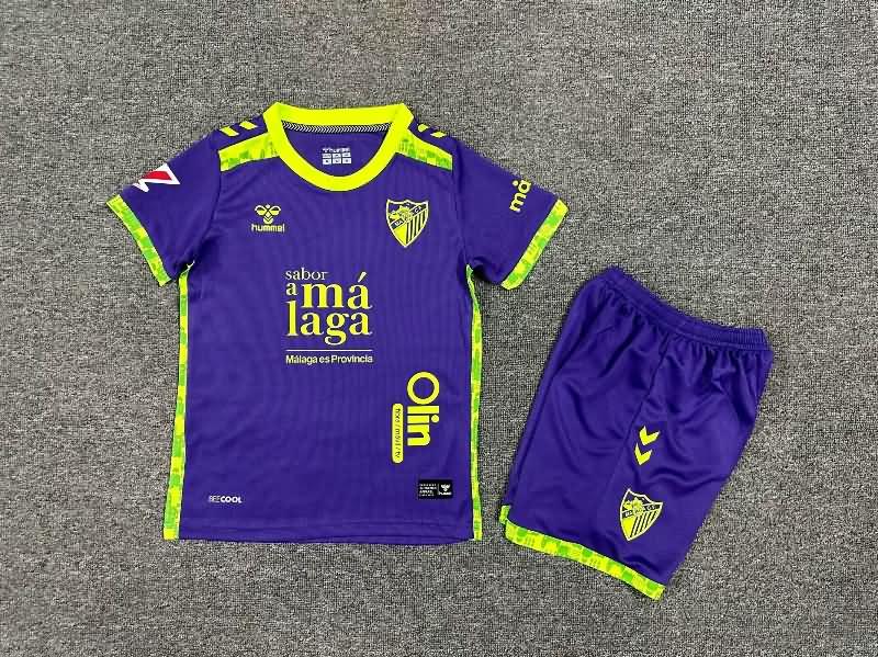 24/25 Malaga Away Kids Soccer Jersey And Shorts