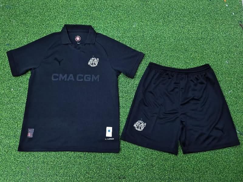 24/25 Marseilles Black Kids Soccer Jersey And Shorts (Player)