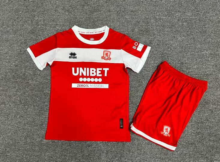 24/25 Middlesbrough Home Kids Soccer Jersey And Shorts