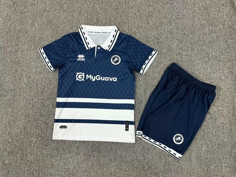 24/25 Millwall Home Kids Soccer Jersey And Shorts