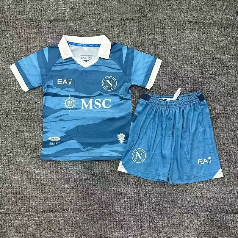 24/25 Napoli Fourth Kids Soccer Jersey And Shorts