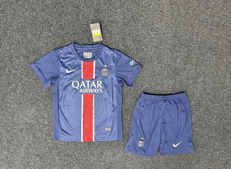 24/25 Paris St Germain Home Kids Soccer Jersey And Shorts With Star