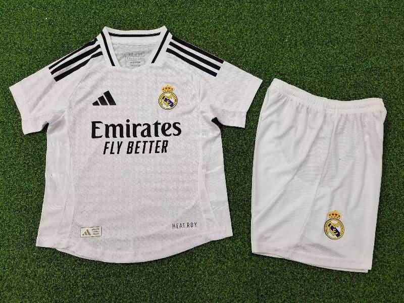 24/25 Real Madrid Home Kids Soccer Jersey And Shorts (Player)