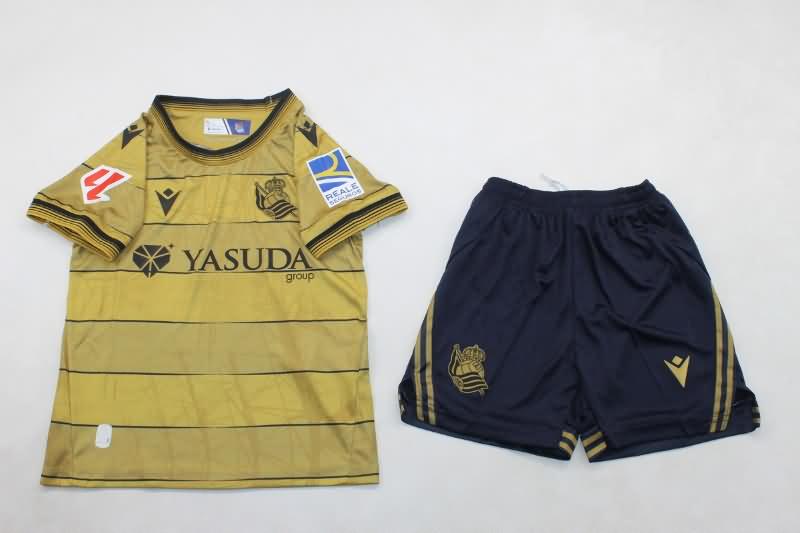 24/25 Real Sociedad Away Kids Soccer Jersey And Shorts