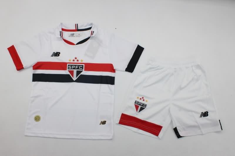 2024 Sao Paulo Home Kids Soccer Jersey And Shorts