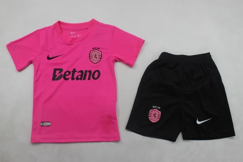 24/25 Sporting Lisbon Pink Kids Soccer Jersey And Shorts