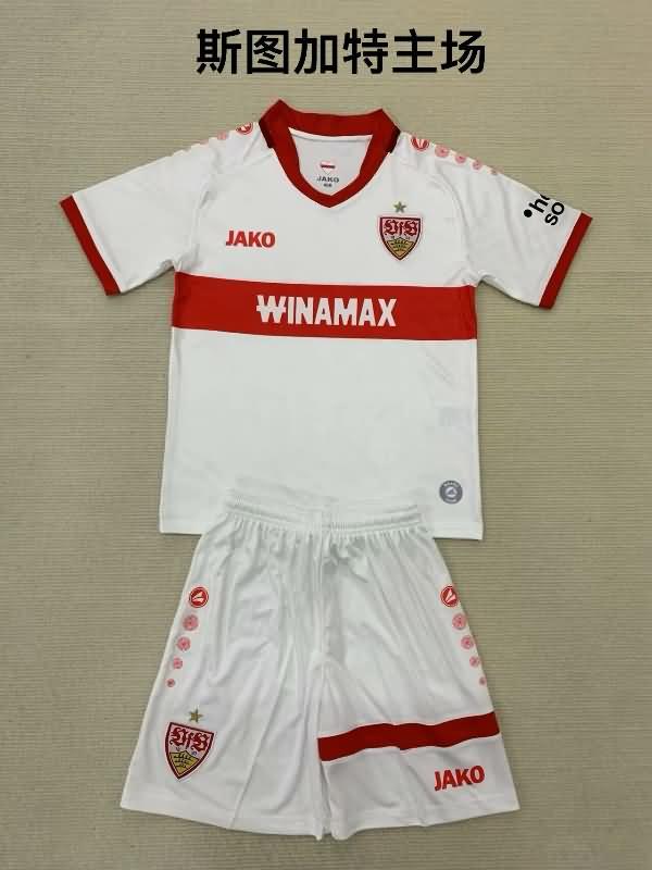 24/25 Stuttgart Home Kids Soccer Jersey And Shorts