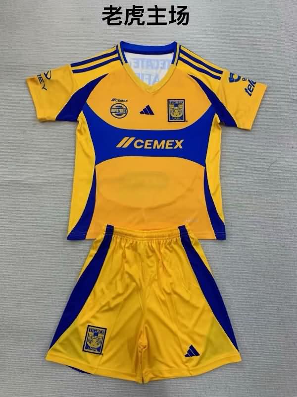 24/25 Tigres UANL Home Kids Soccer Jersey And Shorts