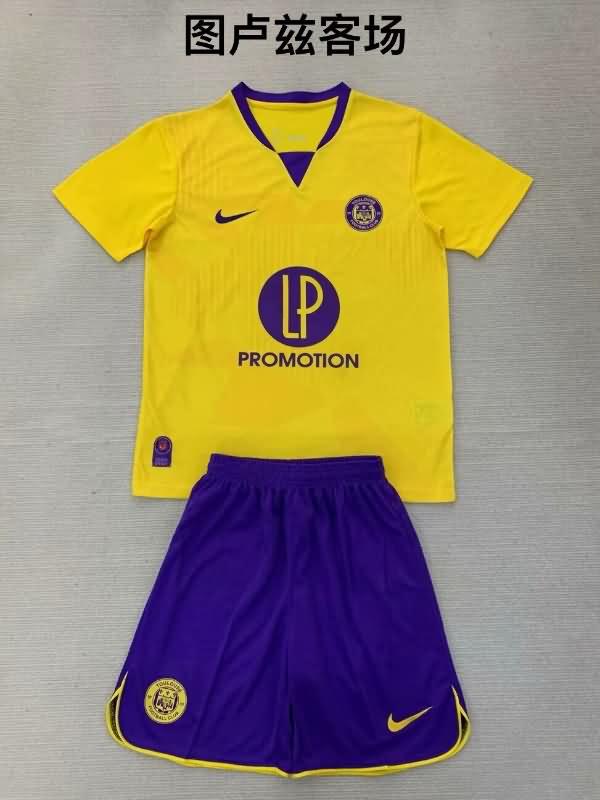 24/25 Toulouse Away Kids Soccer Jersey And Shorts