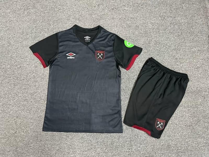 24/25 West Ham Away Kids Soccer Jersey And Shorts