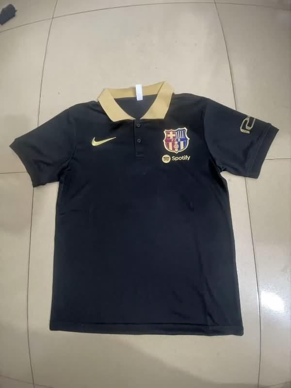 Thailand Quality(AAA) 24/25 Barcelona Black Polo Soccer T-Shirt