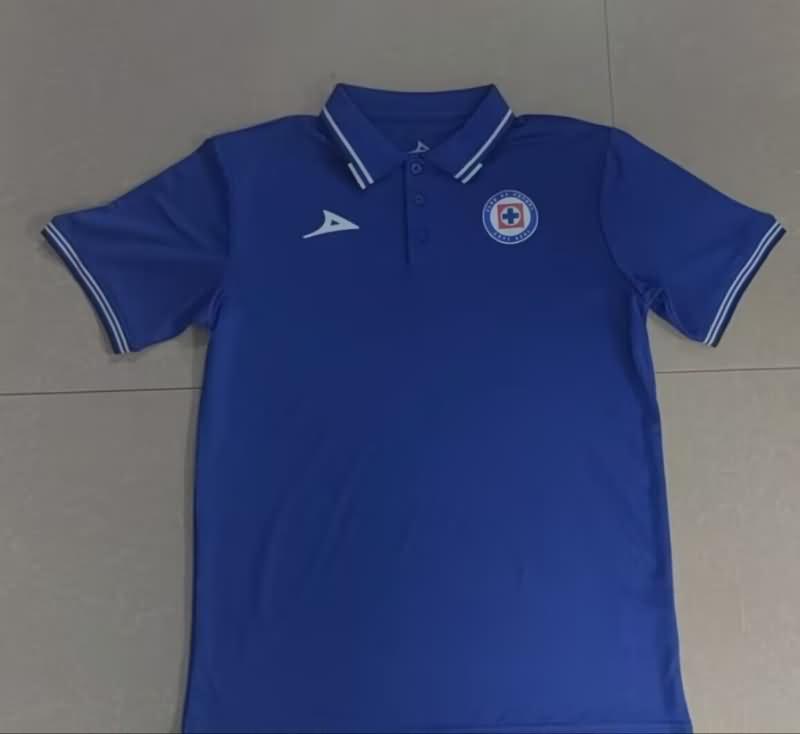 Thailand Quality(AAA) 24/25 Cruz Azul Dark Blue Polo Soccer T-Shirt