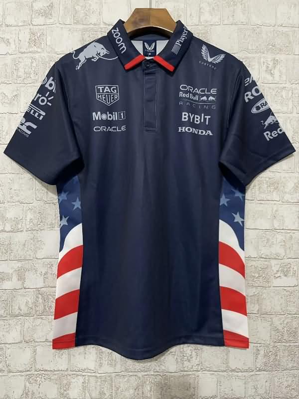 Thailand Quality(AAA) 2024 Red Bull Dark Blue Polo Soccer T-Shirt