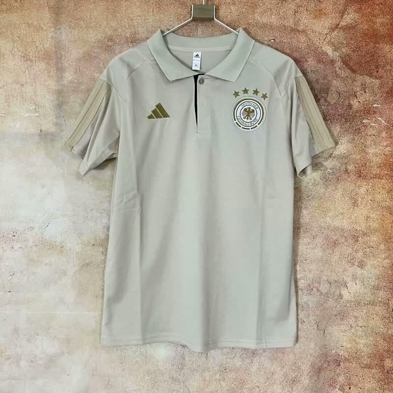 Thailand Quality(AAA) 2024 Germany Grey Polo Soccer T-Shirt