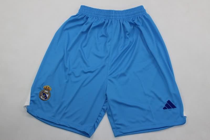 Thailand Quality(AAA) 2024/25 Real Madrid Goalkeeper Blue Soccer Shorts