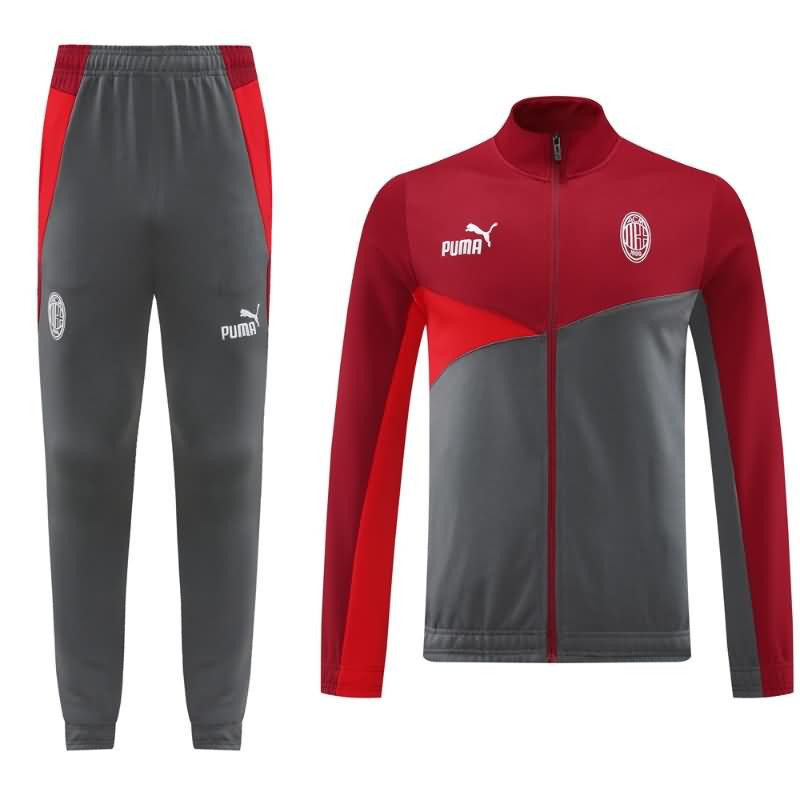 Thailand Quality(AAA) 24/25 AC Milan Grey Soccer Tracksuit