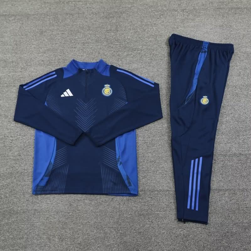 Thailand Quality(AAA) 24/25 Al Nassr FC Dark Blue Soccer Tracksuit 02