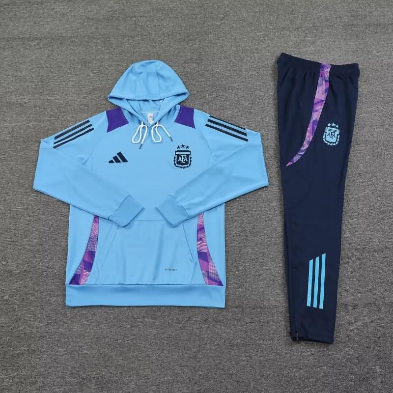 Thailand Quality(AAA) 2024 Argentina Blue Soccer Tracksuit 05