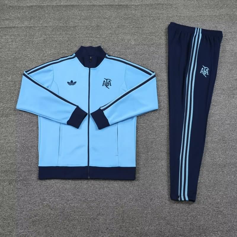 Thailand Quality(AAA) 2024 Argentina Blue Soccer Tracksuit 06