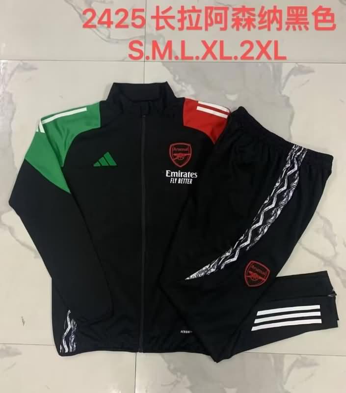 Thailand Quality(AAA) 24/25 Arsenal Black Soccer Tracksuit 03