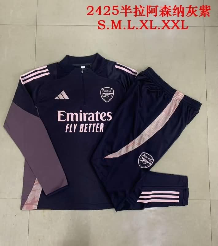 Thailand Quality(AAA) 24/25 Arsenal Grey Soccer Tracksuit