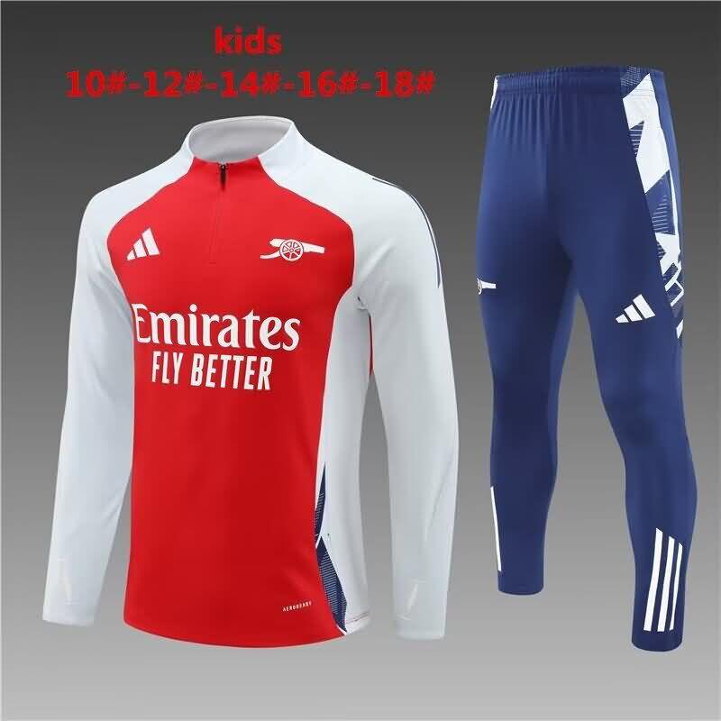 Kids - Thailand Quality(AAA) 24/25 Arsenal Red Soccer Tracksuit