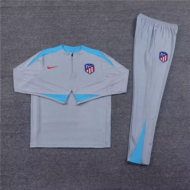 Thailand Quality(AAA) 24/25 Atletico Madrid Grey Soccer Tracksuit