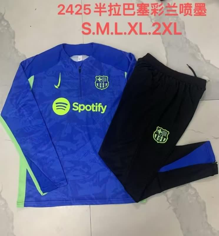 Thailand Quality(AAA) 24/25 Barcelona Blue Soccer Tracksuit 02