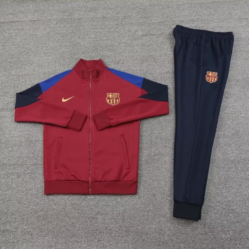 Thailand Quality(AAA) 24/25 Barcelona Red Soccer Tracksuit