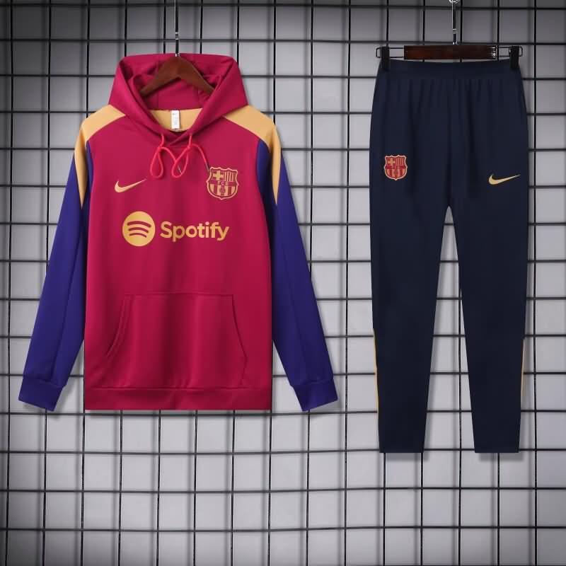 Thailand Quality(AAA) 24/25 Barcelona Red Soccer Tracksuit 03