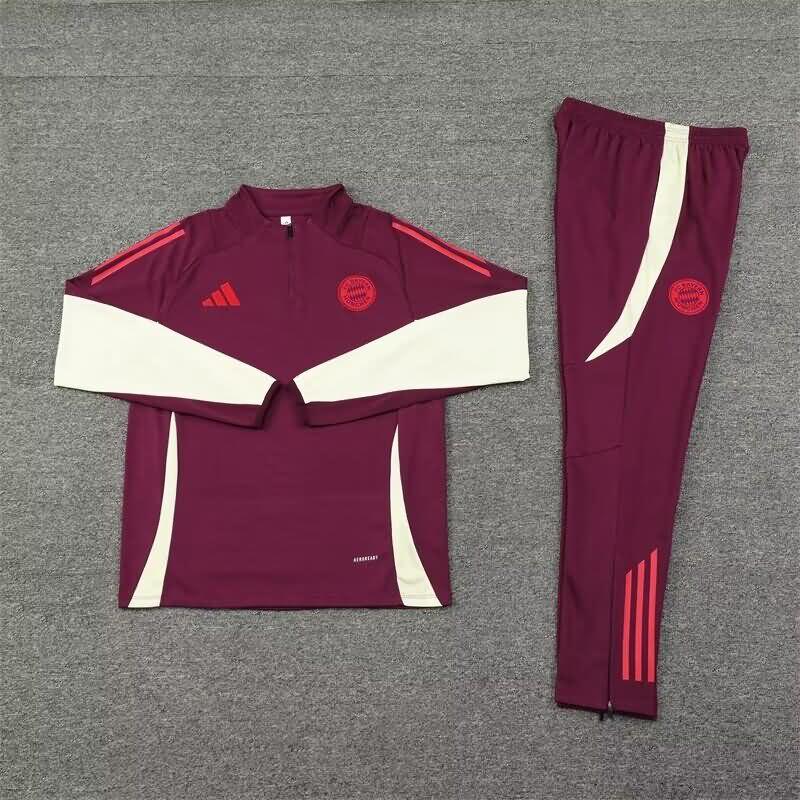 Thailand Quality(AAA) 24/25 Bayern Munich Red Soccer Tracksuit