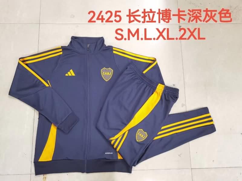 Thailand Quality(AAA) 2024 Boca Juniors Dark Blue Soccer Tracksuit 02