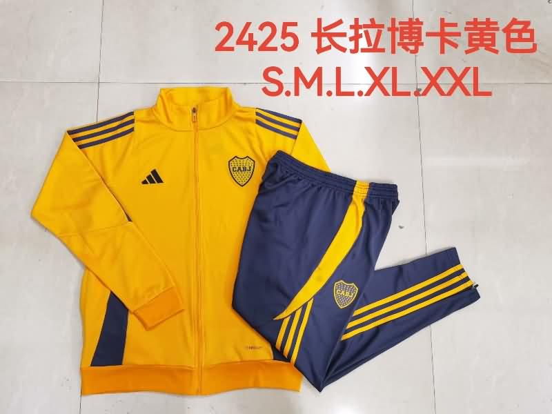 Thailand Quality(AAA) 2024 Boca Juniors Yellow Soccer Tracksuit