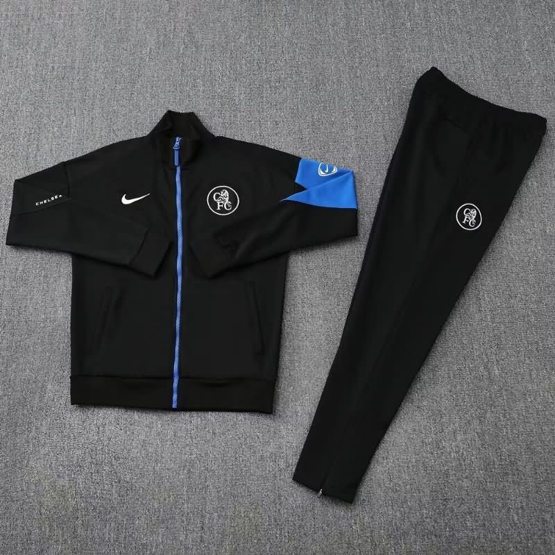 Thailand Quality(AAA) 24/25 Chelsea Black Soccer Tracksuit 04
