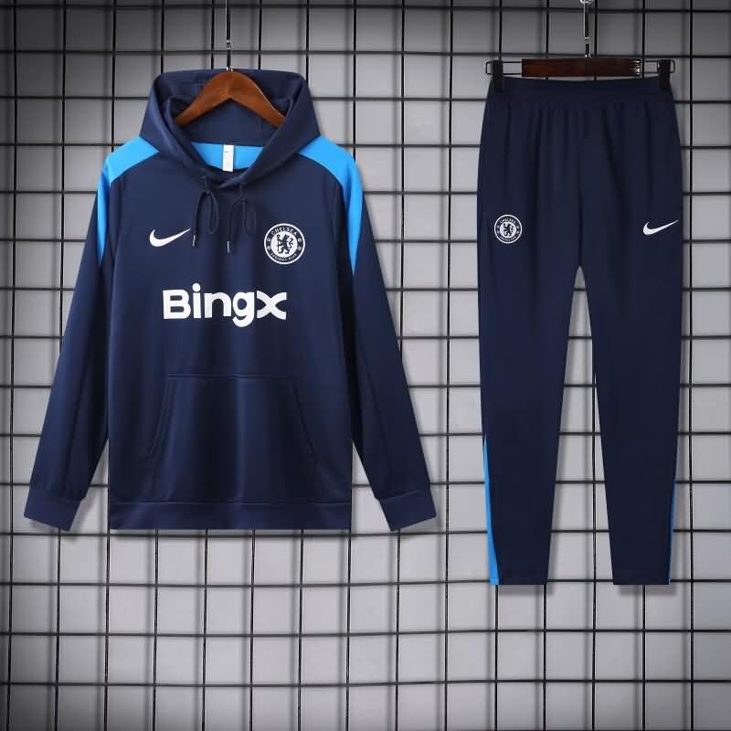 Thailand Quality(AAA) 24/25 Chelsea Dark Blue Soccer Tracksuit 06