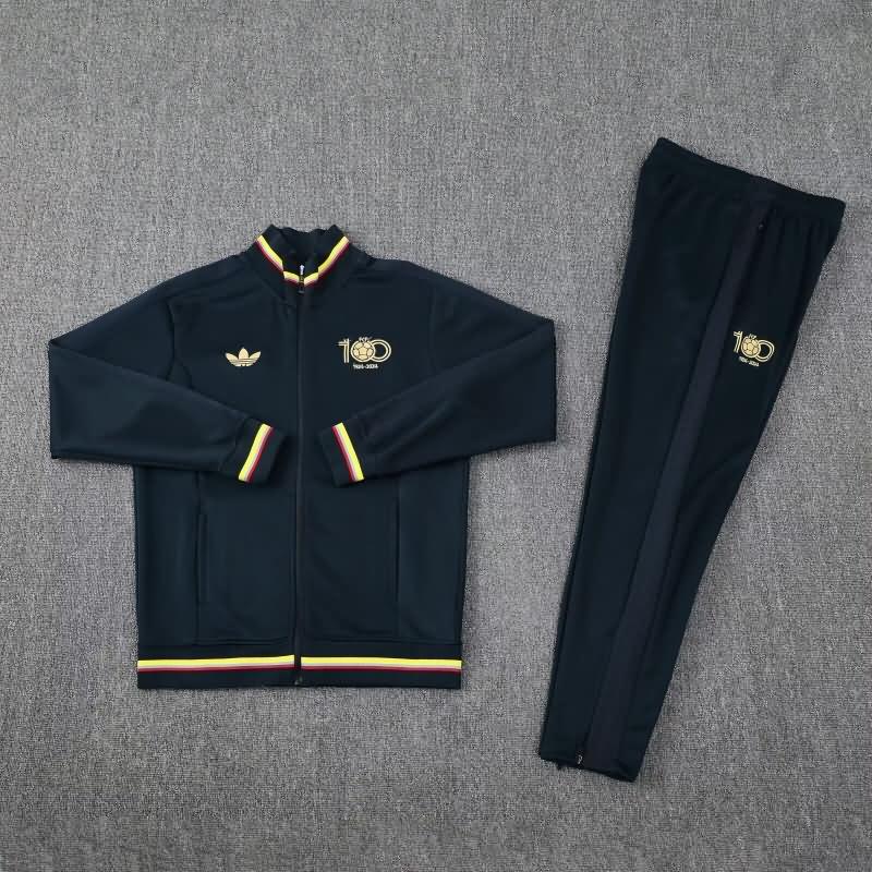 Thailand Quality(AAA) 100th Colombia Black Soccer Tracksuit