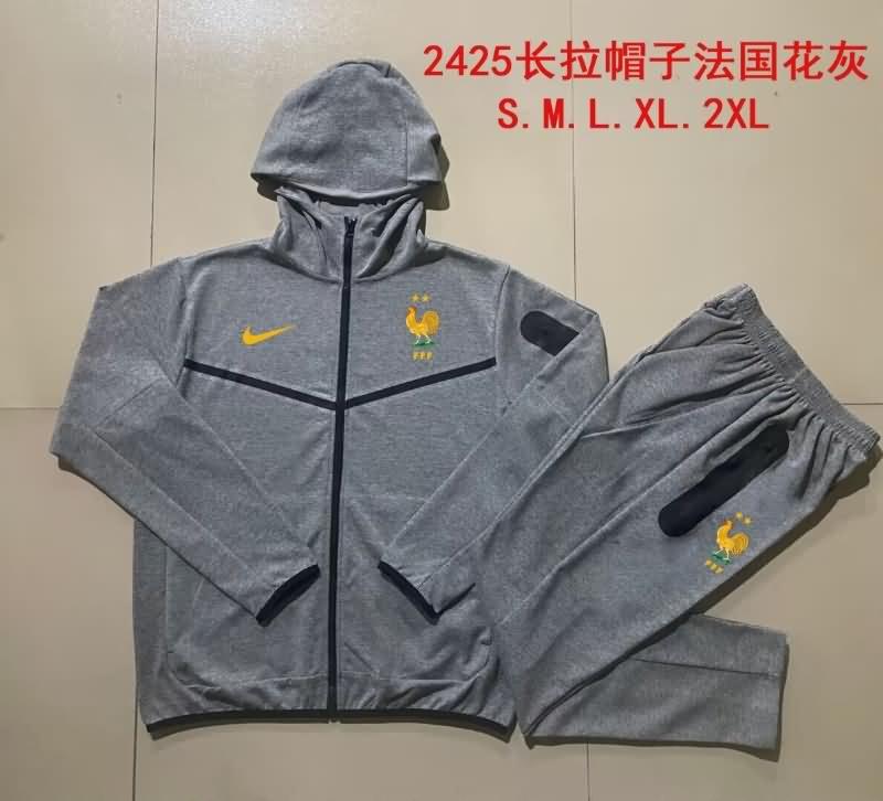 Thailand Quality(AAA) 2024 France Grey Soccer Tracksuit