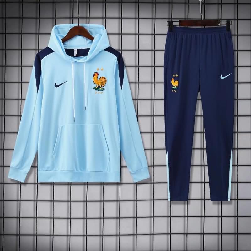 Thailand Quality(AAA) 2024 France Light Blue Soccer Tracksuit 03