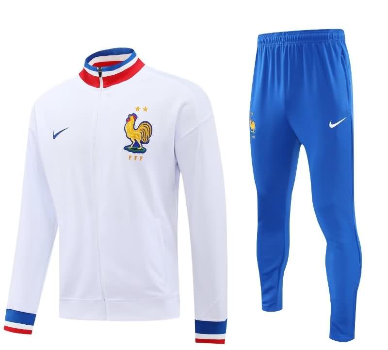 Thailand Quality(AAA) 2024 France White Soccer Tracksuit