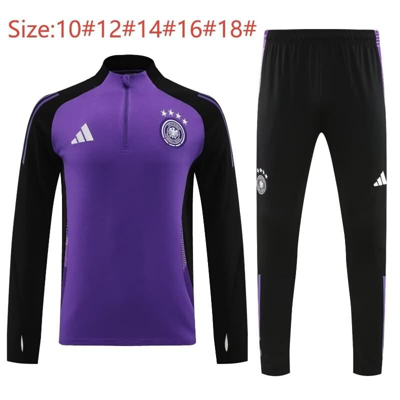 Kids - Thailand Quality(AAA) 2024 Germany Purples Soccer Tracksuit