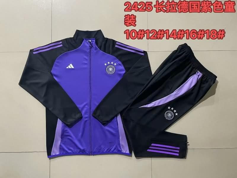 Kids - Thailand Quality(AAA) 2024 Germany Purples Soccer Tracksuit 02