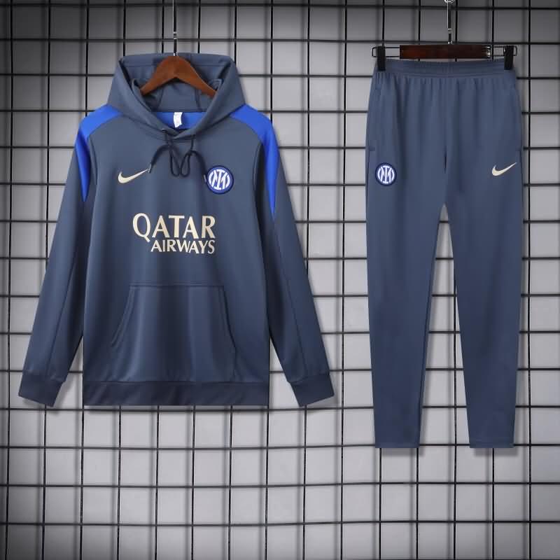 Thailand Quality(AAA) 24/25 Inter Milan Grey Soccer Tracksuit 03