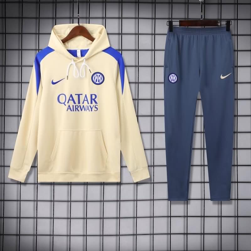 Thailand Quality(AAA) 24/25 Inter Milan Yellow Soccer Tracksuit