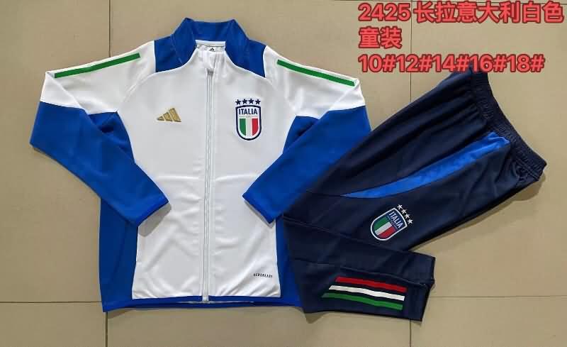 Thailand Quality(AAA) 2024 Italy White Soccer Tracksuit 02