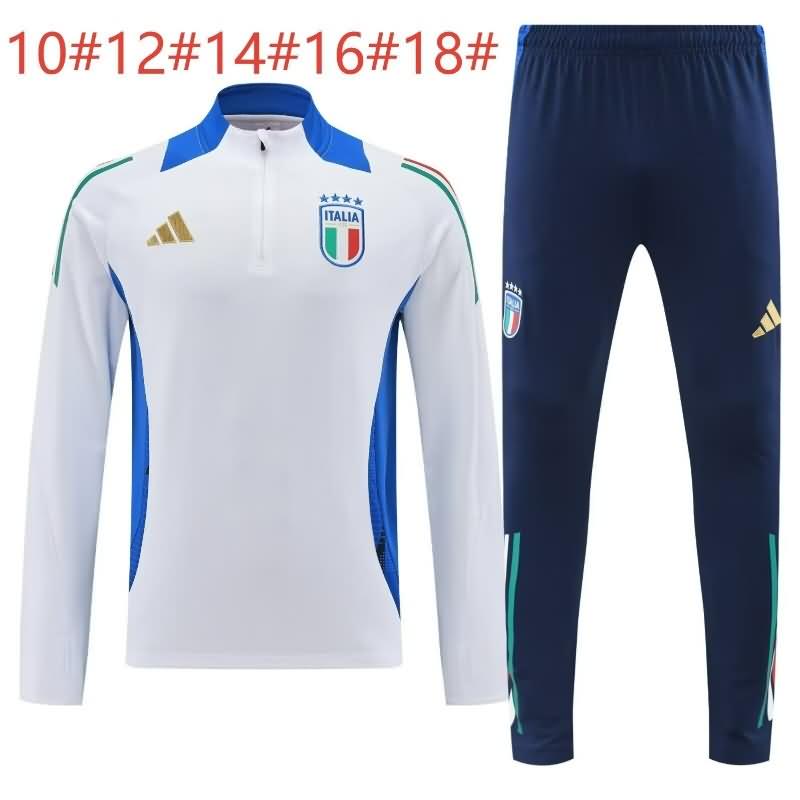 Kids - Thailand Quality(AAA) 2024 Italy White Soccer Tracksuit