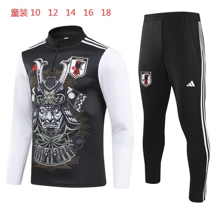 Kids - Thailand Quality(AAA) 2024 Japan Black Soccer Tracksuit 02