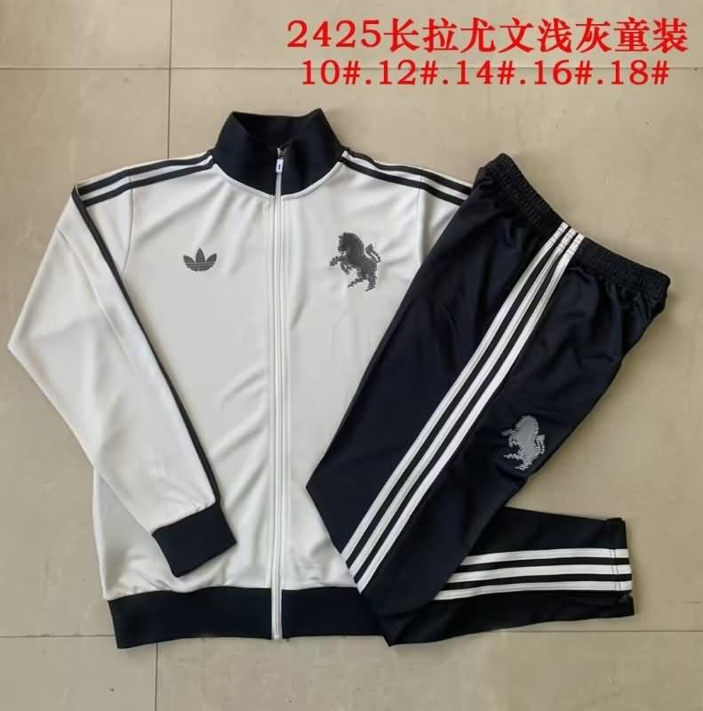 Kids - Thailand Quality(AAA) 24/25 Juventus White Soccer Tracksuit