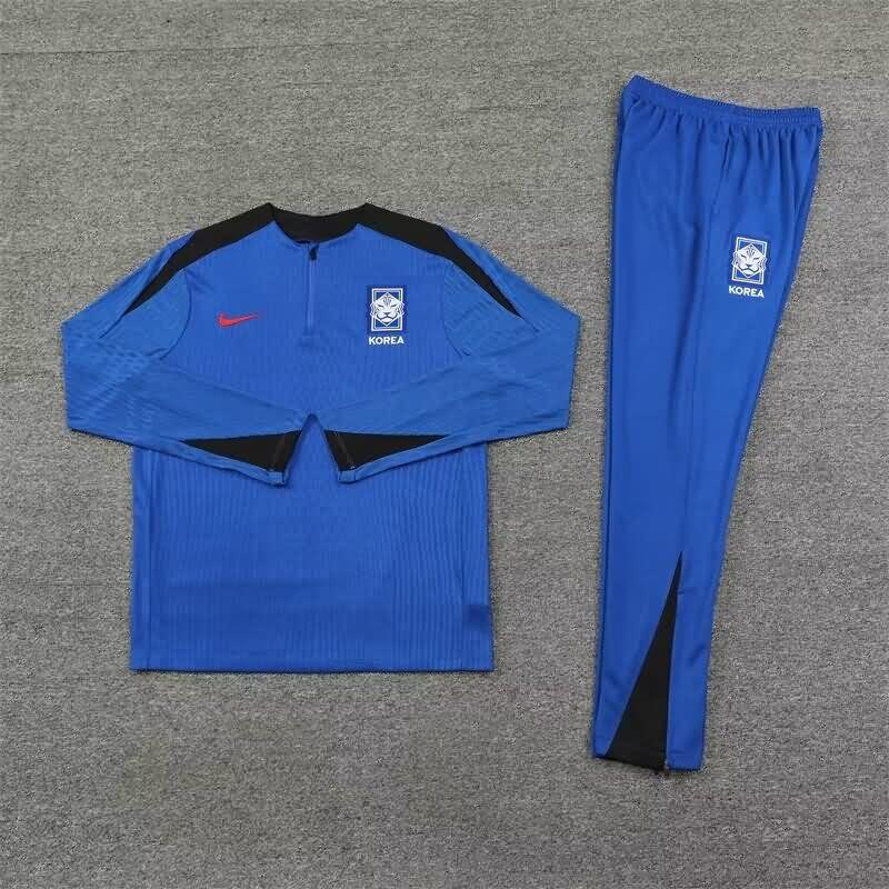 Thailand Quality(AAA) 2024 Korea Blue Soccer Tracksuit