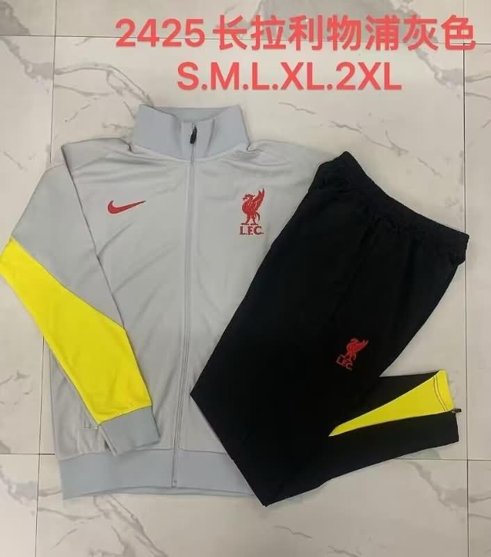 Thailand Quality(AAA) 24/25 Liverpool Grey Soccer Tracksuit