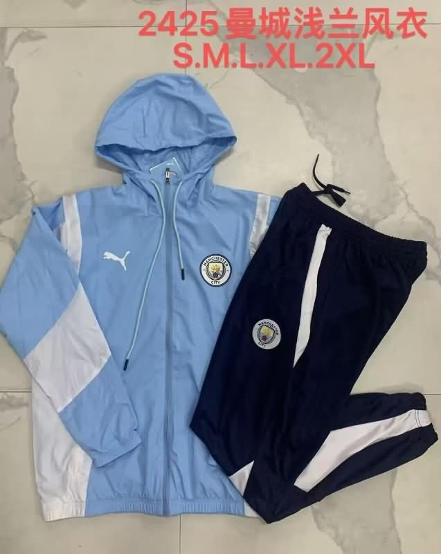 Thailand Quality(AAA) 24/25 Manchester City Blue Soccer Tracksuit 03